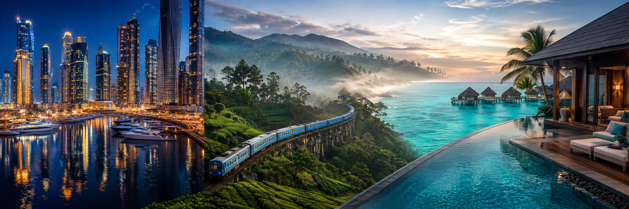 Dubai, Sri Lanka, and Maldives Grand Luxury Escape