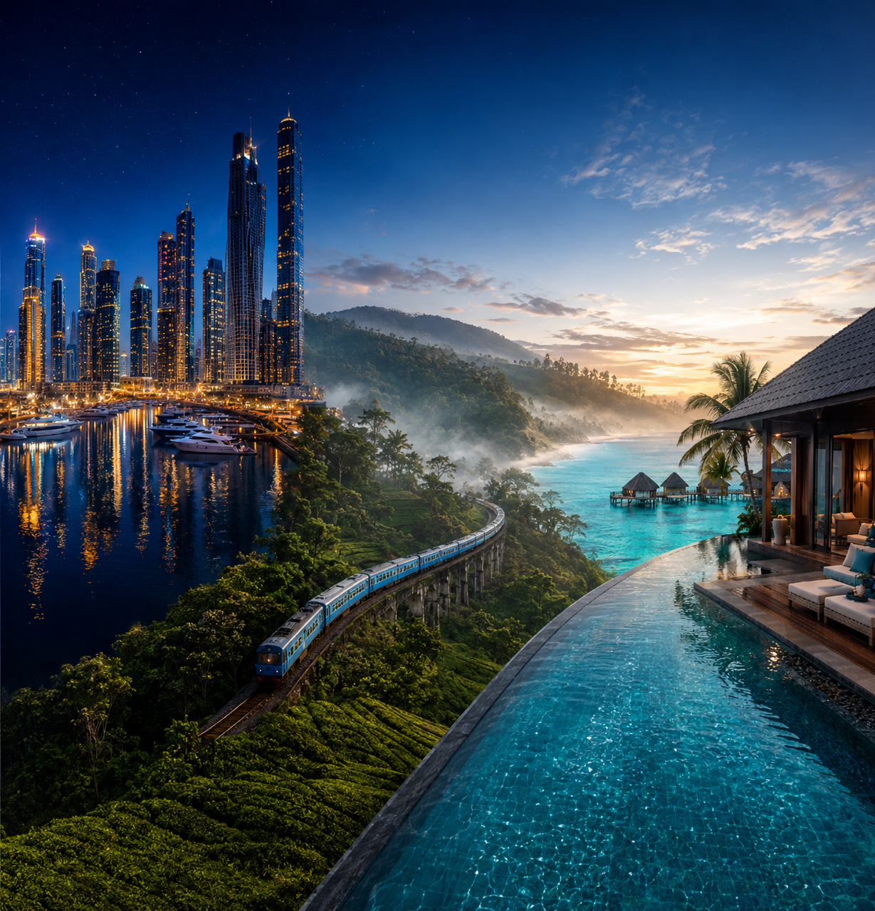 Dubai, Sri Lanka, and Maldives Grand Luxury Escape